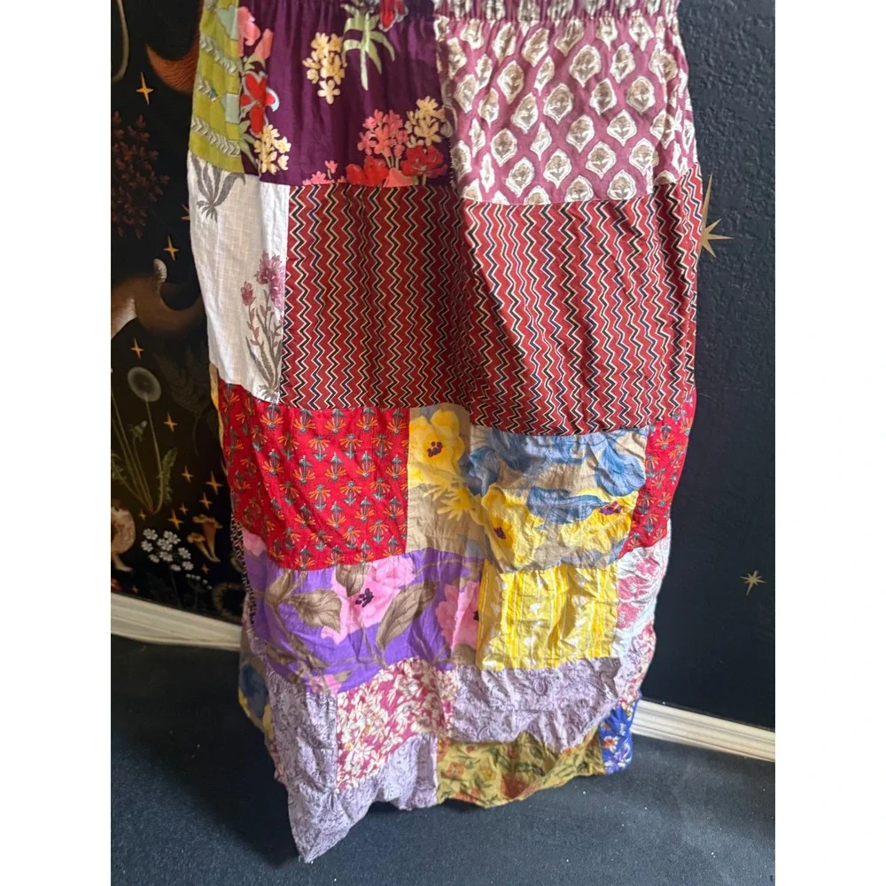 Ashley Taylor Patchwork Maxi Skirt Cotton Boho Floral One Size Multicolor India